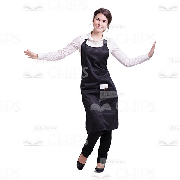 Nice Waitress Spreads Arms Cutout Photo-0