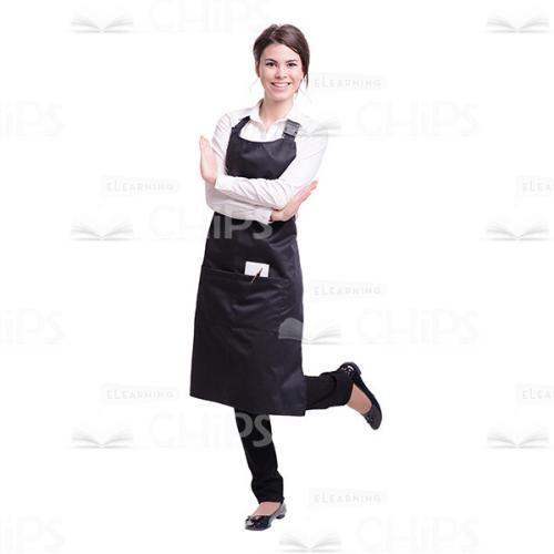 Smiling Girl Crossed Arms Cutout Photo-0