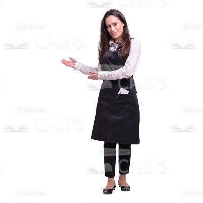 Cutout Waitress Pointing With Both Hands-0