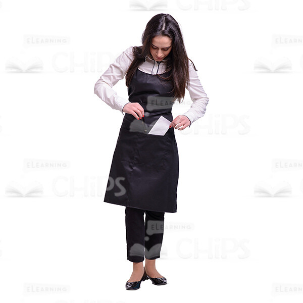 Waitress Taking Out Pen From Apron Cutout Photo-0