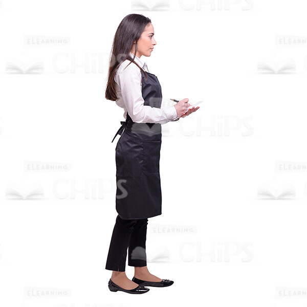 Cutout Image Of Young Waitress Taking Order Side View-0