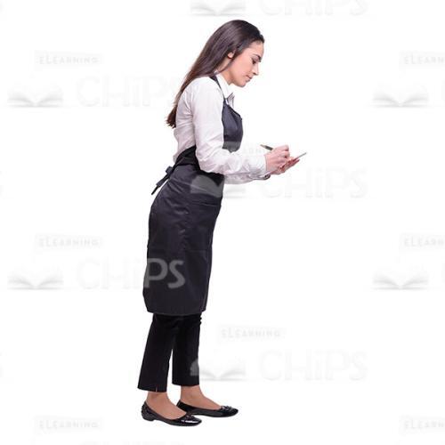 Attentive Waitress Takes Order Profile View Cutout-0
