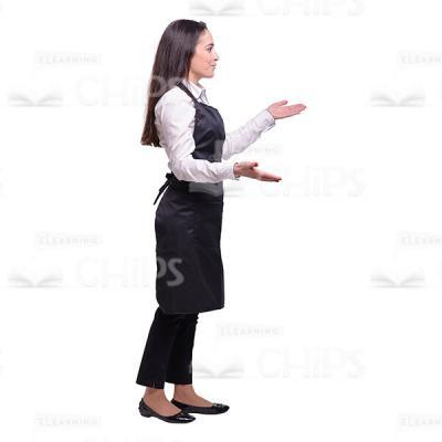 Waitress Throwing Hands Up Profile View Cutout-0
