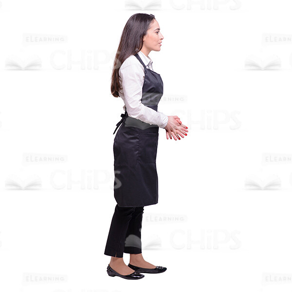 Attentive Cutout Waitress Locked Hands Side View-0