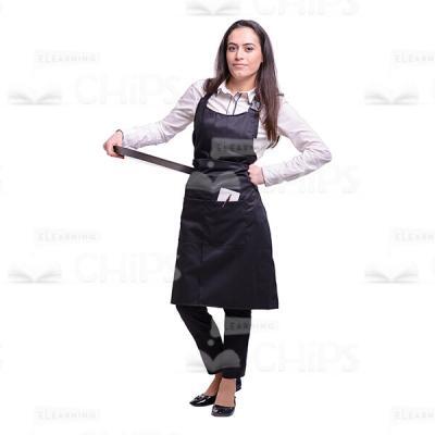 Confident Waitress Holding Tray Cutout Image-0
