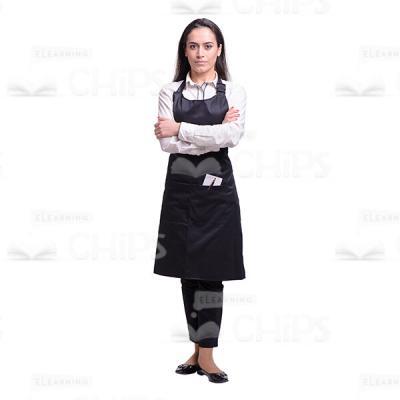 Confident Waitress Crossed Arms Cutout Photo-0
