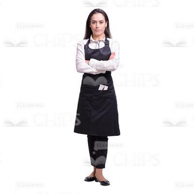 Cutout Photo Of Calm Waitress Crossed Arms-0