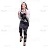 Excited Cutout Waitress Making Yes Gesture-0