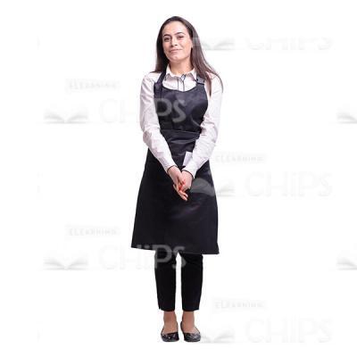 Smiling Waitress Holding Her Hands Closed Cutout Picture-0