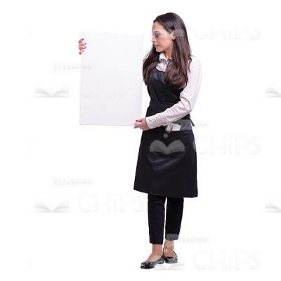 Cutout Waitress With Board Holding Presentation-0