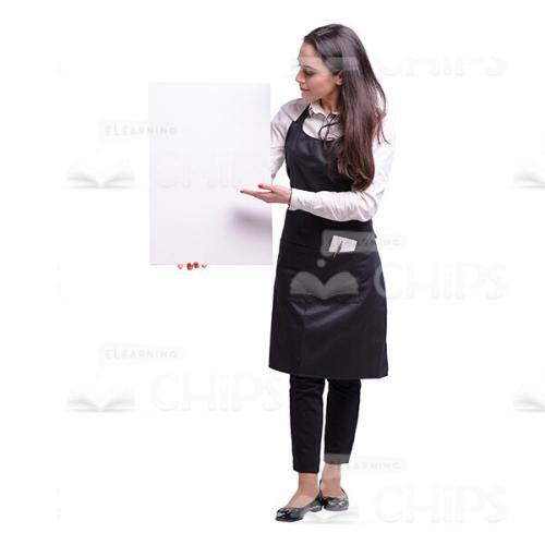 Attractive Waitress With White Board Cutout Photo-0
