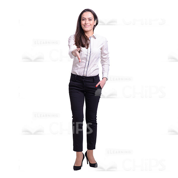 Friendly Business Woman Offering Hand Cutout Photo-0