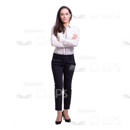 Serious Young Businesswoman Crossed Arms Cutout Image-0