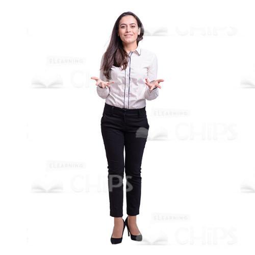 Smiling Woman Spread Fingers Cutout Image-0