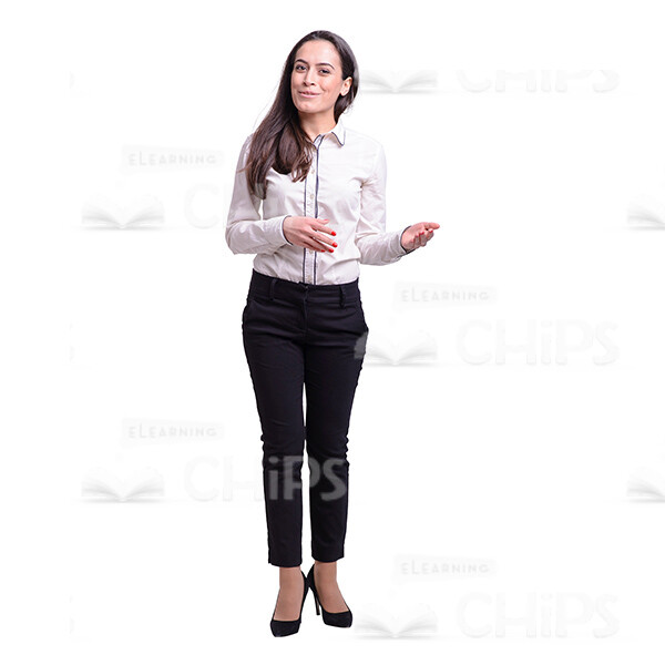 Pretty Girl Showing Inviting Gesture Cutout Picture-0