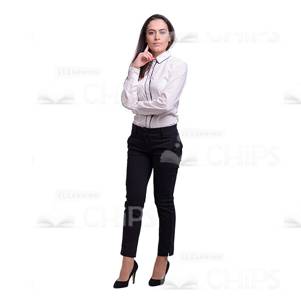 Half-Turned Pensive Young Woman Cutout Picture-0