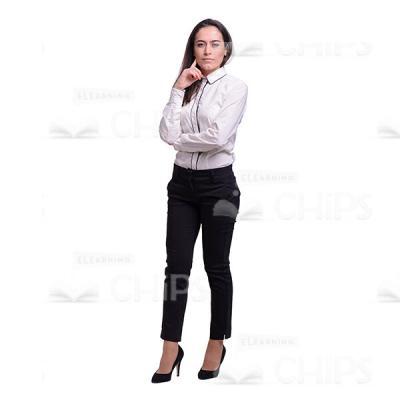 Thoughtful Woman In Half-Turn Cutout Picture-0