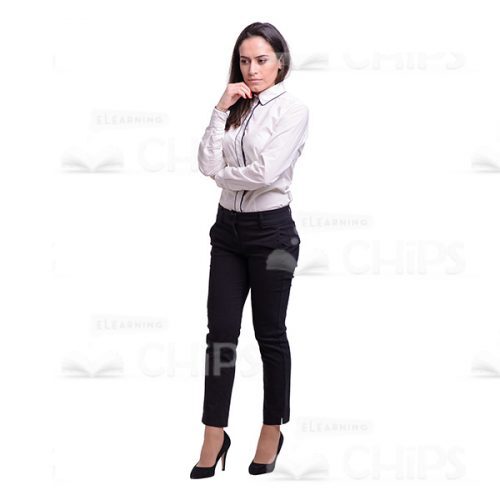 Half-Turned Discouraged Businesswoman Cutout Photo-0