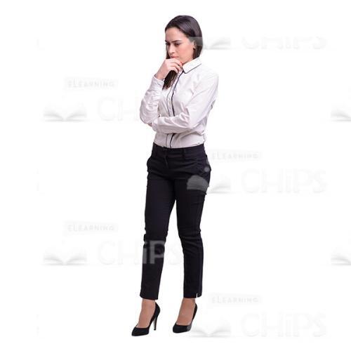 Pensive Female Office Manager Cutout Photo-0