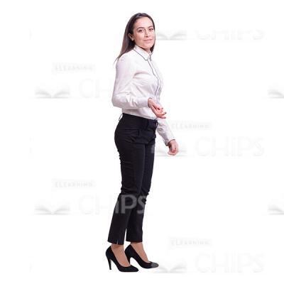 Young Woman Gesturing With Right Hand Cutout Photo-0