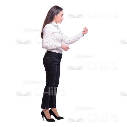 Young Business Woman Making Beckoning Gesture Cutout Image-0