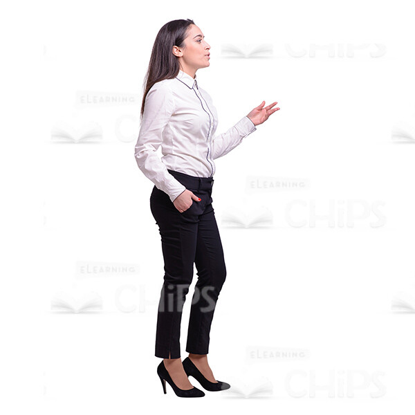 Nice Businesswoman Holding Conversation Cutout Image-0