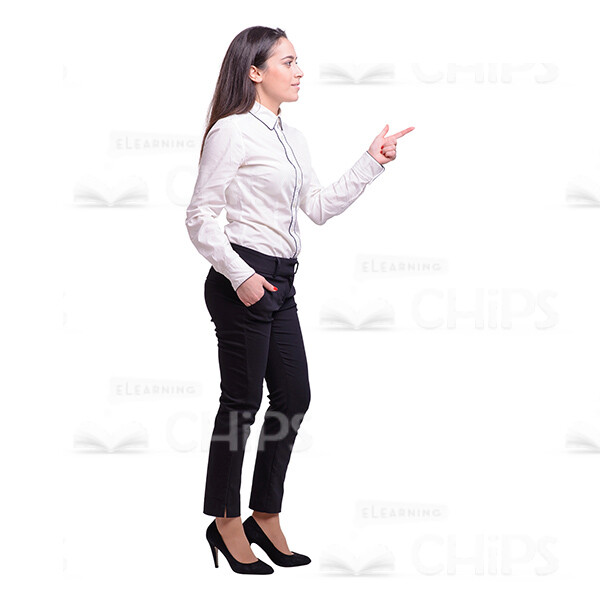 Young Woman Pointing Side View Cutout Picture-0