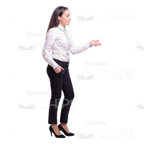 Cutout Picture Of Young Woman Explaining Something Profile View-0