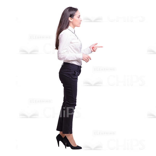 Calm Businesswoman Gesturing Profile View Cutout Picture-0