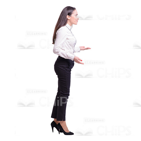Cutout Young Woman Gesturing With Inquiring Look Profile View-0