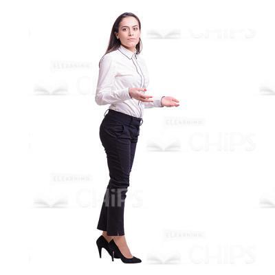 Focused Woman Spreads Arms Cutout Picture-0