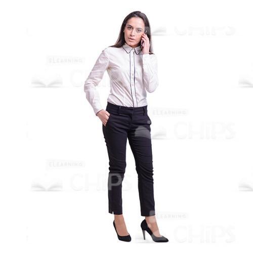 Handsome Businesswoman Talking On Mobile Phone Cutout-0