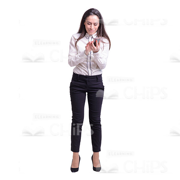 Happy Woman Typing Message On Phone Cutout Photo-0