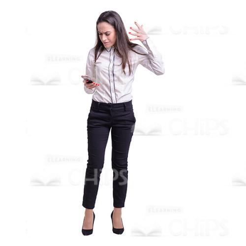 Cutout Photo Of Displeased Woman Using Smartphone-0