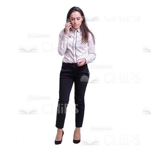 Attentive Young Woman Talking On Phone Cutout Photo-0