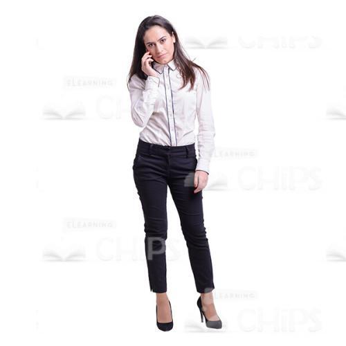 Focused Young Woman Talking On Phone Cutout Image-0