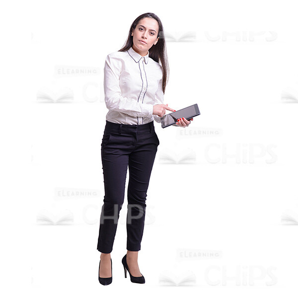 Young Businesswoman Pointing On Tablet Cutout Image-0
