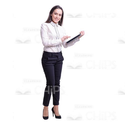 Smiling Young Woman Working With Tablet Cutout Picture-0