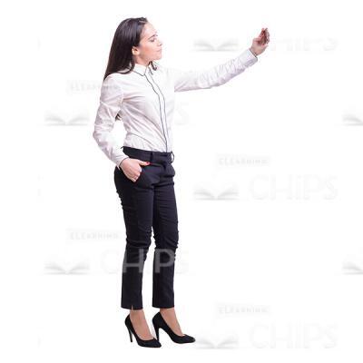 Businesswoman Taking Selfie Side View Cutout Picture-0