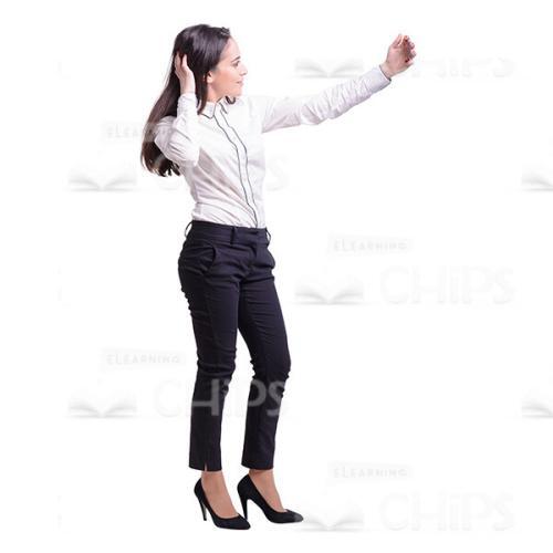 Pretty Cutout Businesswoman Taking Selfie Profile View-0