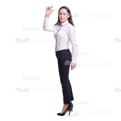 Cutout Business Woman Raising Up Right Hand-0