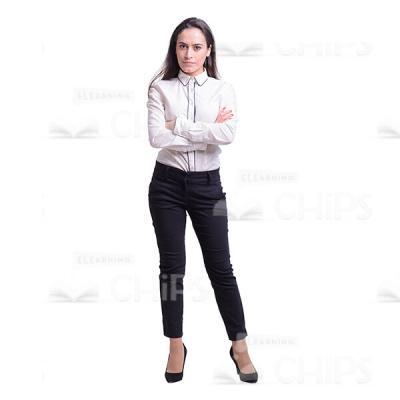 Cutout Image Of Serious Business Woman Crossed Arms-0