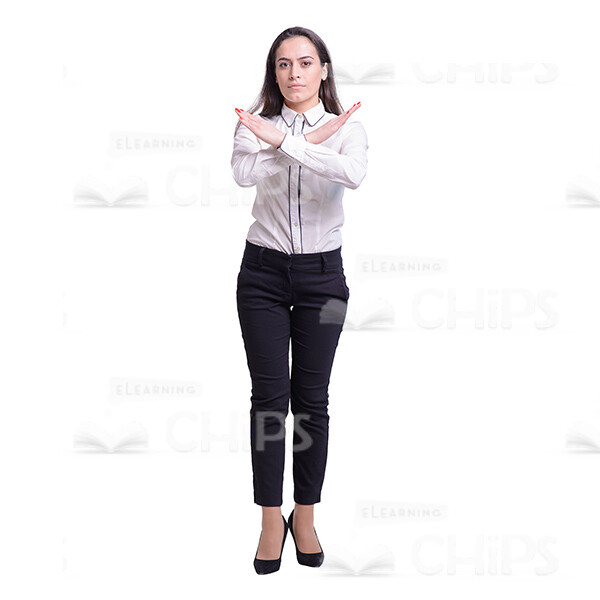 Confident Businesswoman Saying "No" Cutout Image-0