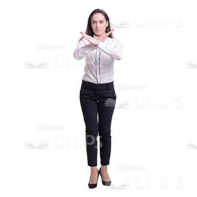 Cutout Image Of Serious Businesswoman Crossed Arms In Front Of Chest-0
