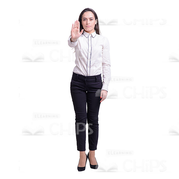 Cutout Photo Of Focused Young Woman Showing Stop Gesture-0