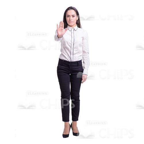 Worried Young Woman Showing Stop Gesture Cutout Image-0