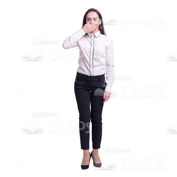 Handsome Businesswoman Covering Mouth Cutout Picture-0