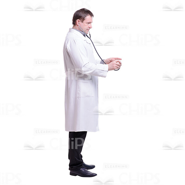 Profile View Doctor Examining With Stethoscope Cutout Photo-0