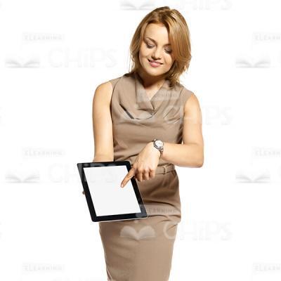 Cutout Photo Of Pretty Businesswoman With Digital Tablet Holding Presentation-0