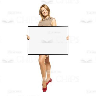 Cutout Image Of Young Businesswoman With Board-0